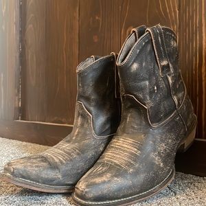 WOMENS LEATHER ANKLE BOOT SANDED BROWN size 8!